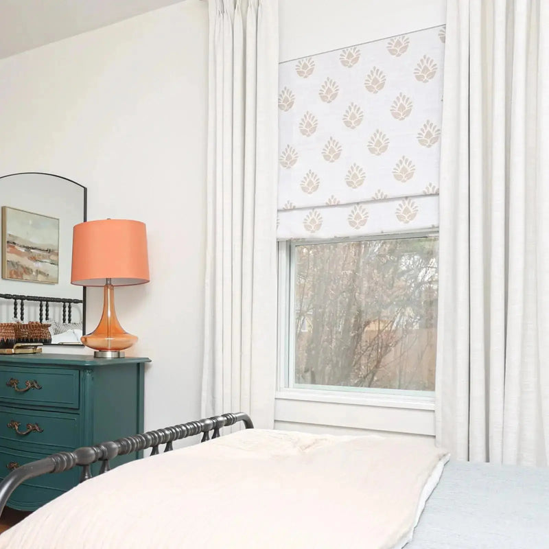 Stefana Silber x TWOPAGES Printed Linen Blend Roman Blind Cord Lift