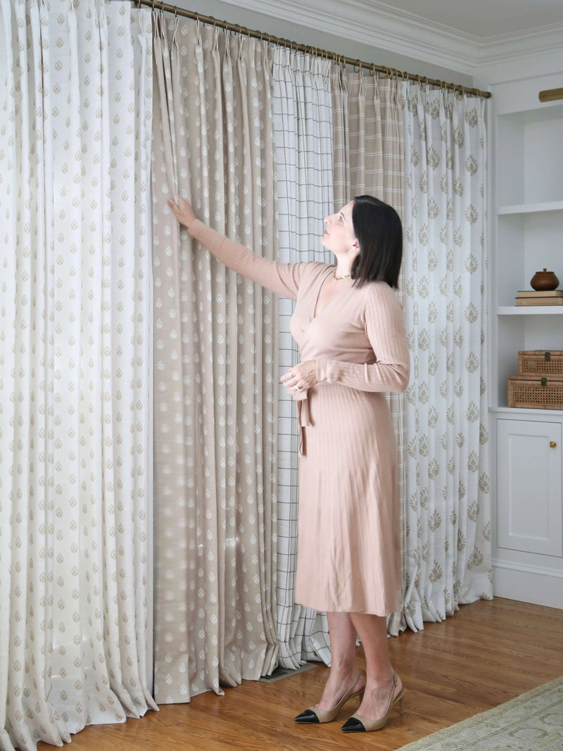 Stefana Silber x TWOPAGES Graphic Printed Linen Soft Top Curtains