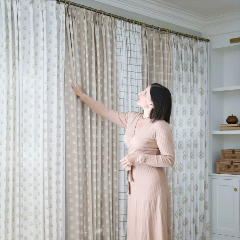 Stefana Silber x TWOPAGES Graphic Printed Linen Eyelet Curtains