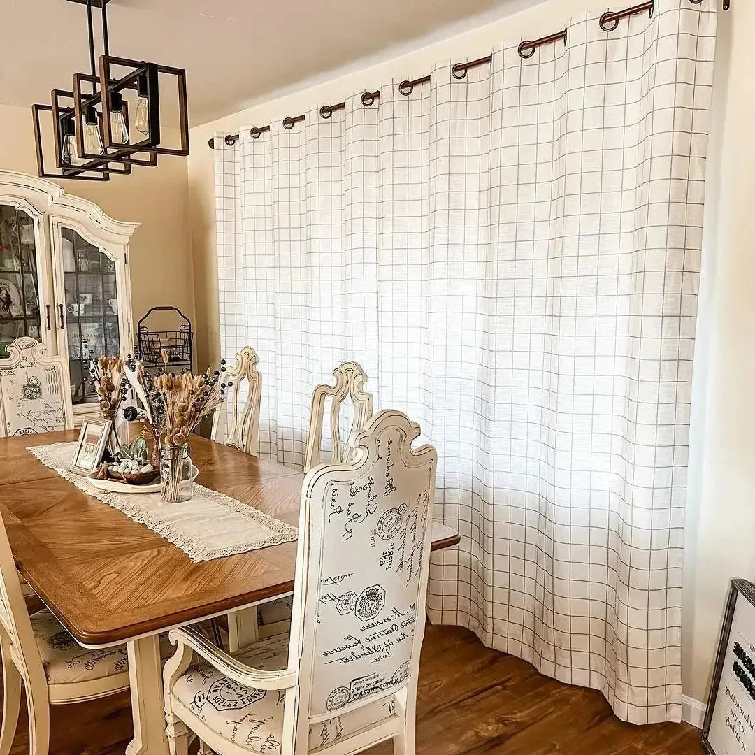Stefana Silber x TWOPAGES Graphic Printed Linen Blend Pleated Curtains