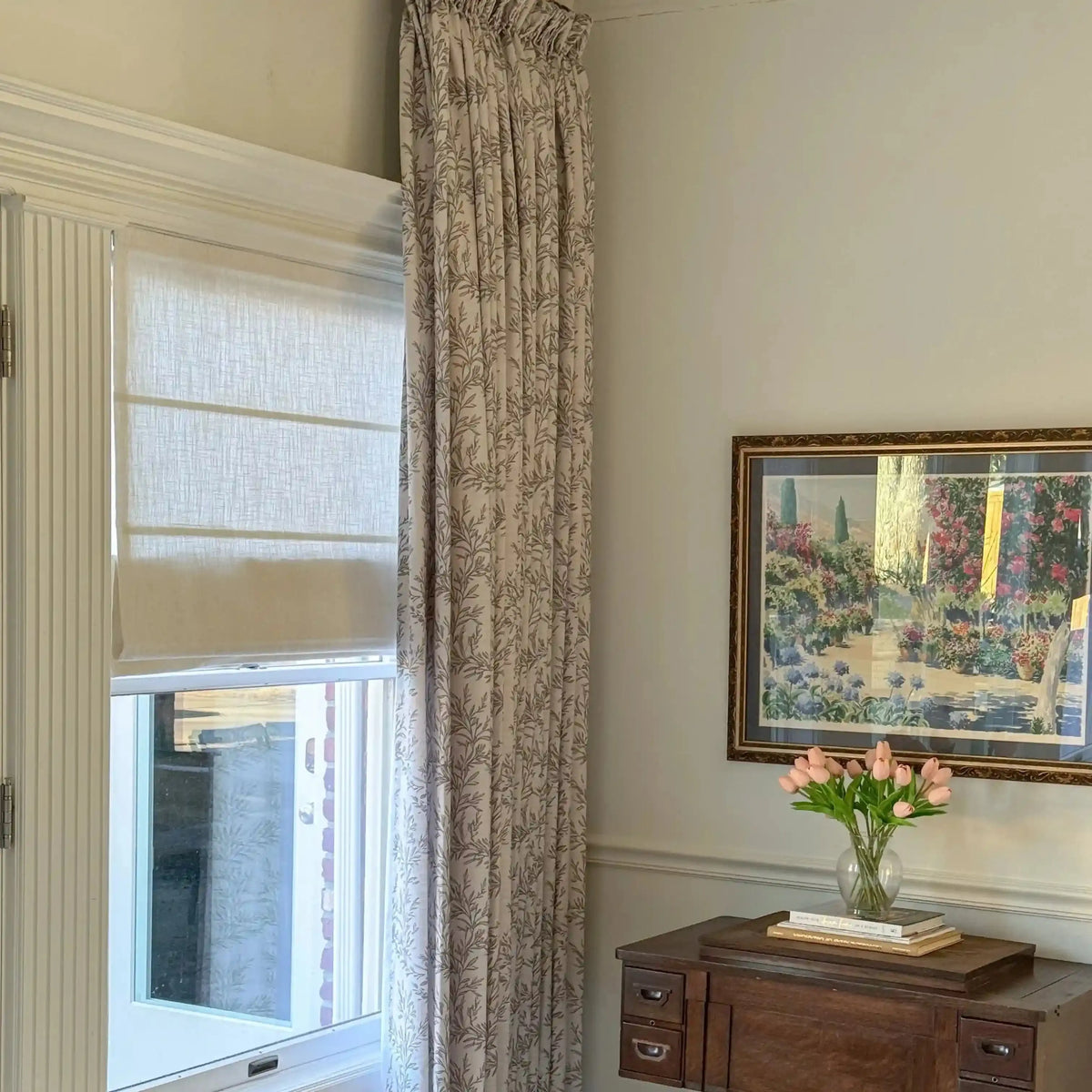 Sara Le x TWOPAGES Vintage Printed Linen Pleated Curtains