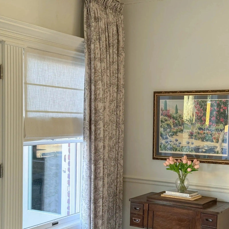 Sara Le x TWOPAGES Vintage Printed Linen Pleated Curtains