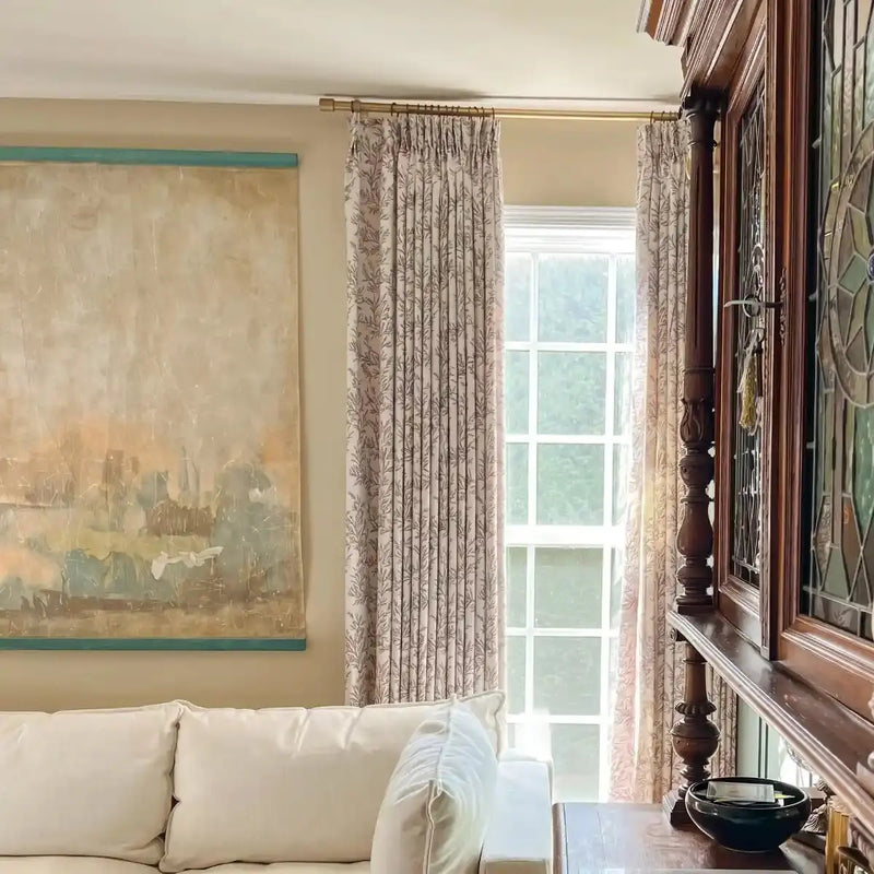 Sara Le x TWOPAGES Vintage Printed Linen Pleated Curtains