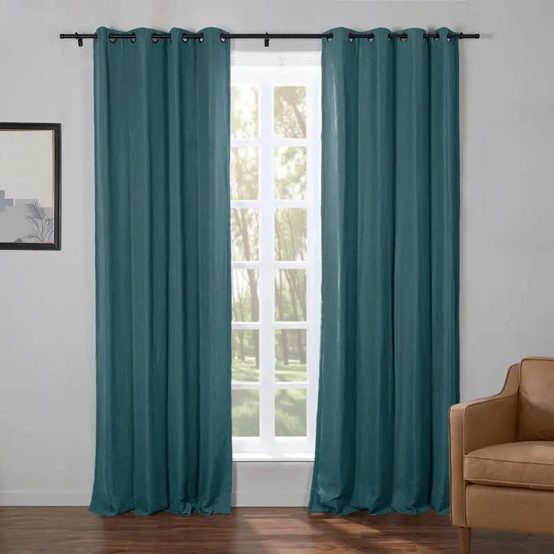 Kyla Lightweight Faux Linen Eyelet Curtains