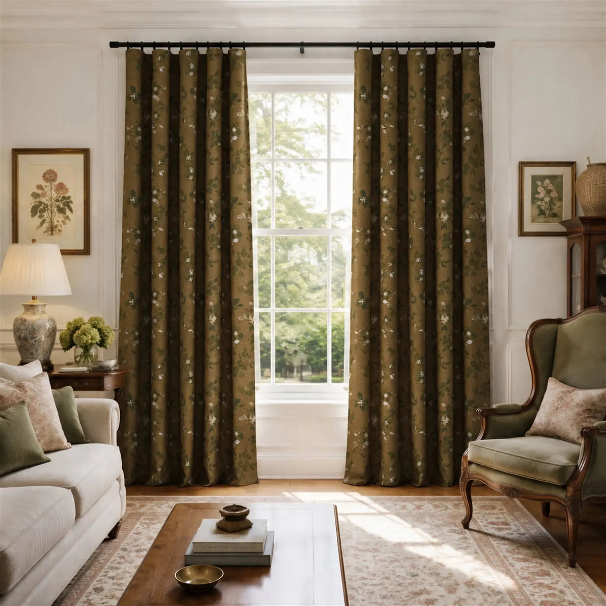Sara Le x TWOPAGES Vintage Printed Linen Soft Top Curtains