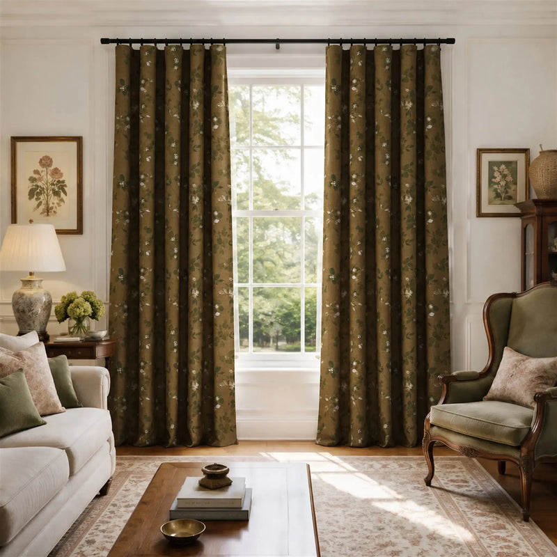 Sara Le x TWOPAGES Vintage Printed Linen Soft Top Curtains