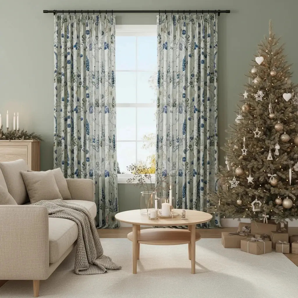 Holly Botanical Boho Pleated Curtains