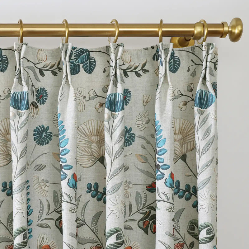 Holly Botanical Boho Pleated Curtains