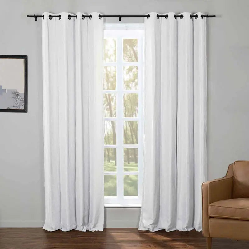 Kyla Lightweight Faux Linen Eyelet Curtains