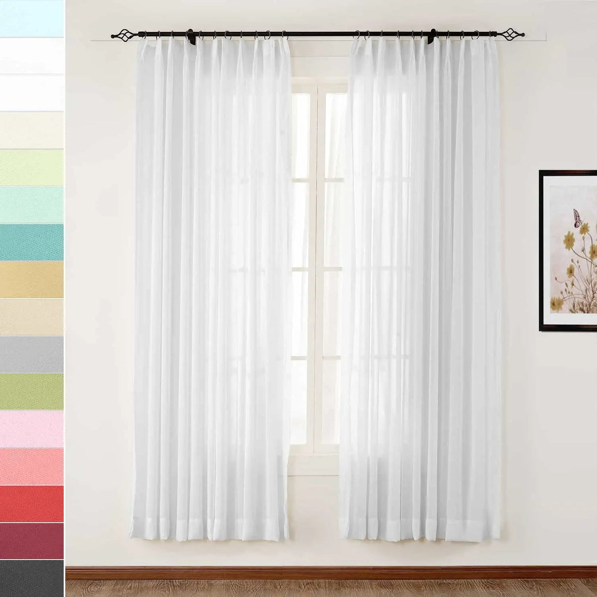 Scandina Solid Sheer Pleated Curtains
