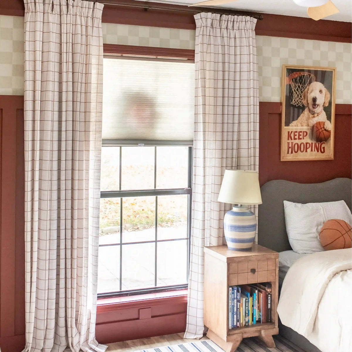 Stefana Silber x TWOPAGES Graphic Printed Linen Blend Pleated Curtains