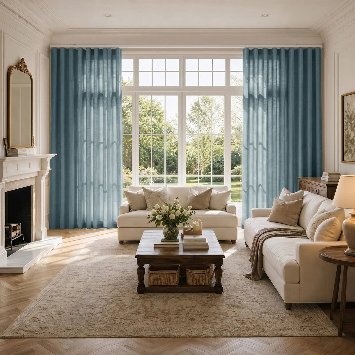 Liz Linen S-fold Curtain with Belt Hook - Lora Track