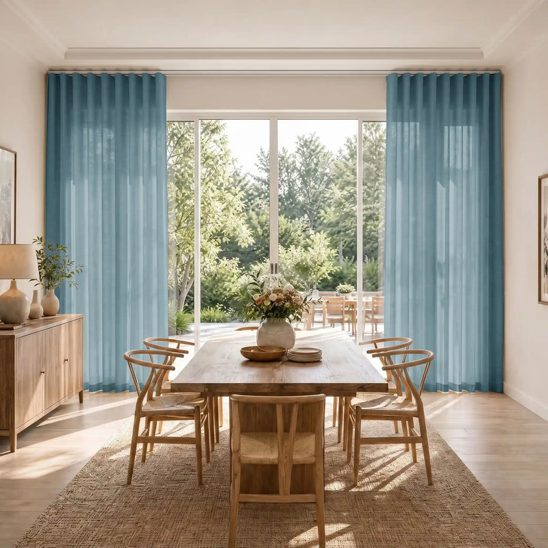 Liz Linen S-fold Curtains with Snap Tape - Lora Track