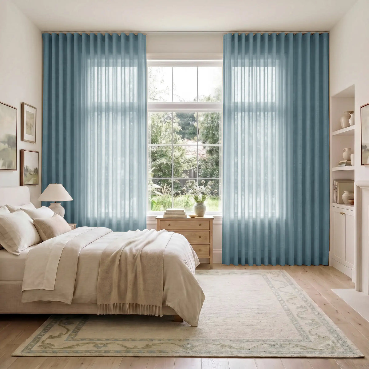 Liz Linen S-fold Curtain with Belt Hook - Leo Track