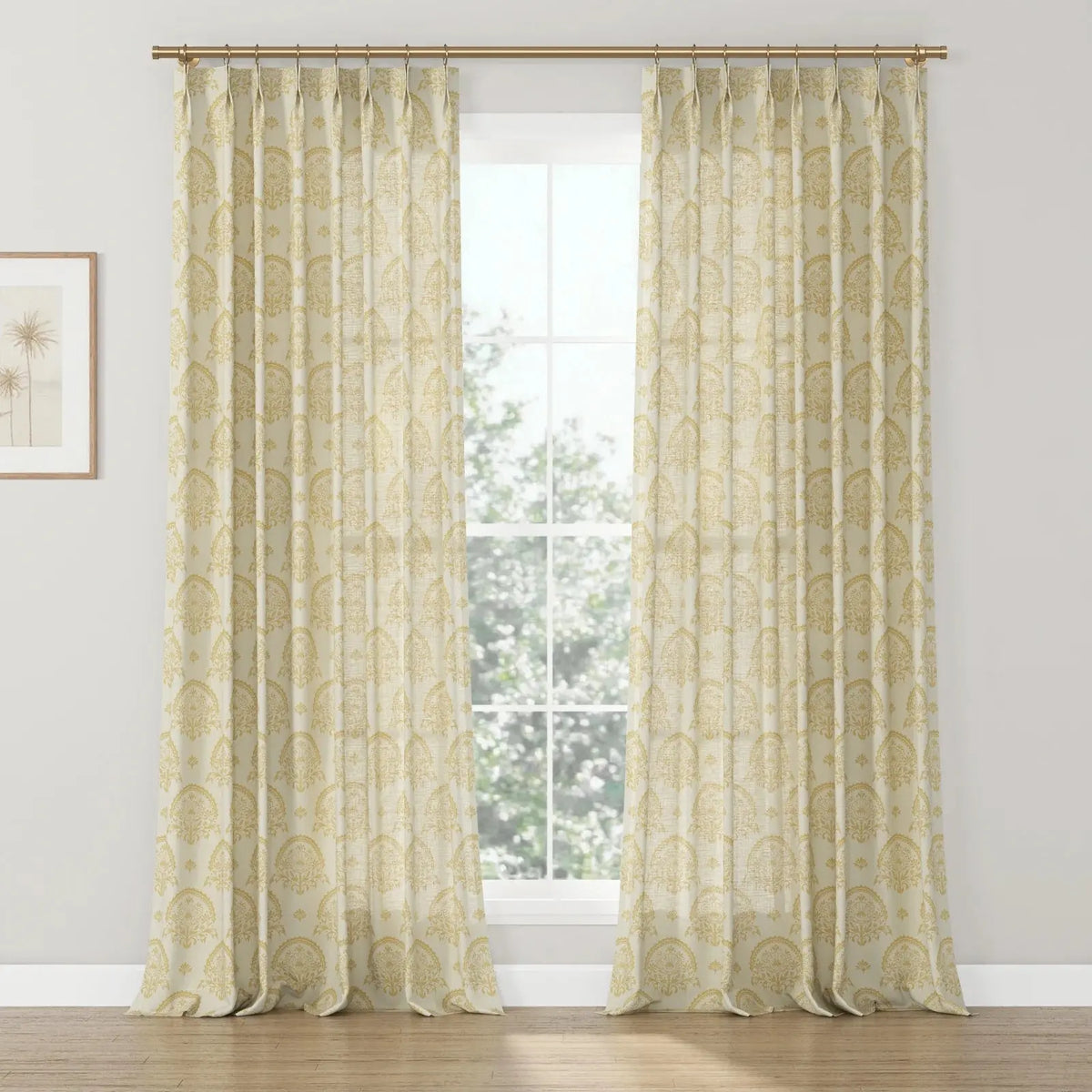 Sabrina Ramkhelawan x TWOPAGES Artisanal Canyon Grove Printed Cotton Pleated Curtains