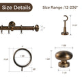 Arno Single Decorative Curtain Rod with Rings