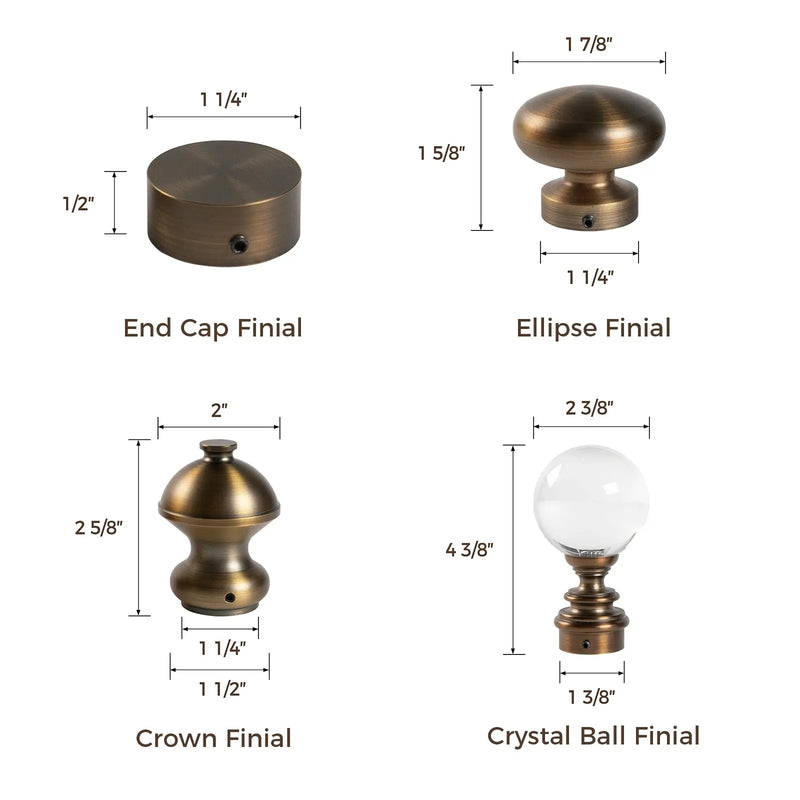 Arno Single Decorative Curtain Rod with Rings