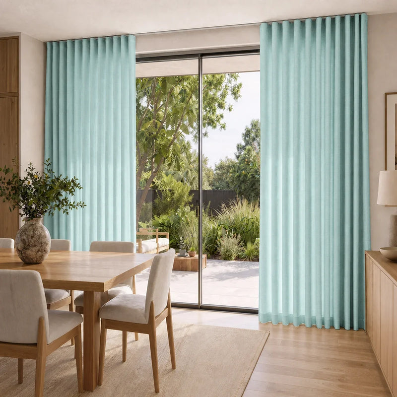 Isabella Cotton S-fold Curtains with Belt Hook - Leo Track