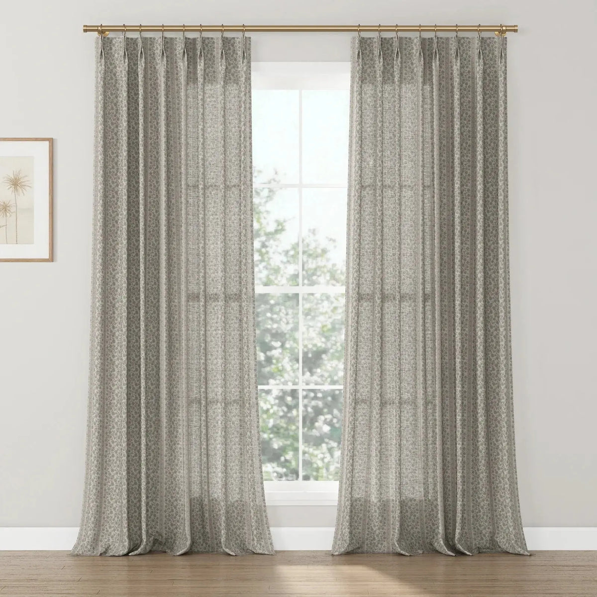 Rebecca Hughes x TWOPAGES Classic Vintage Printed Cotton Pleated Curtains