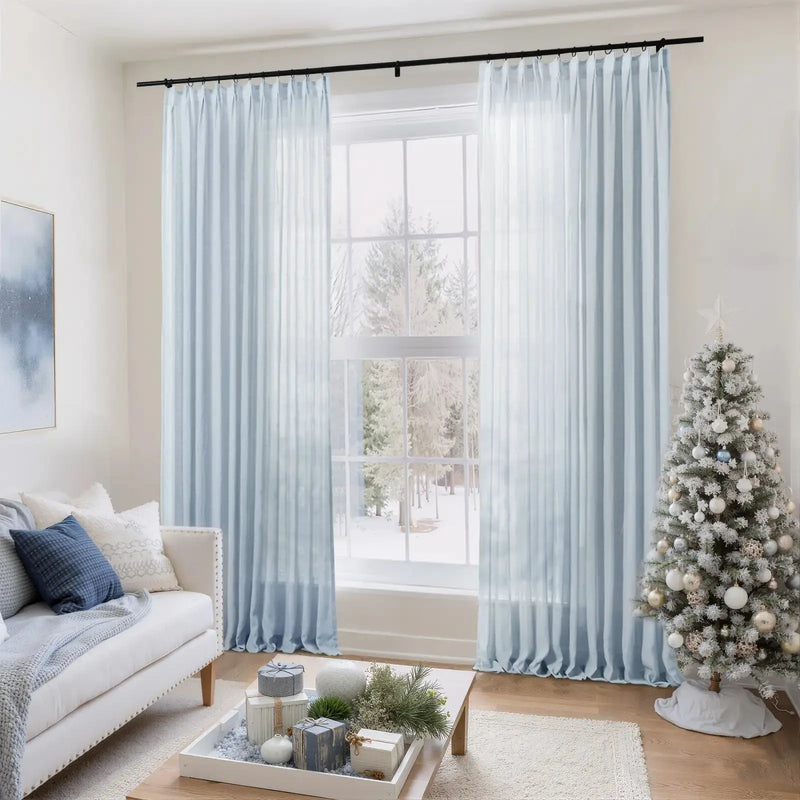 Flynn Airy Lightweight Pleated Sheer Curtain