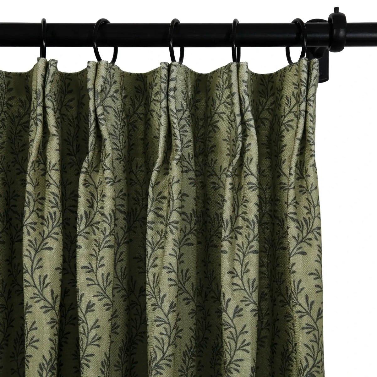 Britt Bengoechea x TWOPAGES Cottage Floral Printed Linen Cotton Pleated Curtains