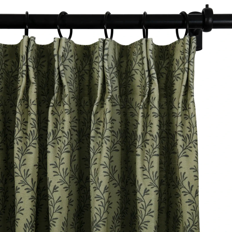 Britt Bengoechea x TWOPAGES Cottage Floral Printed Linen Cotton Pleated Curtains