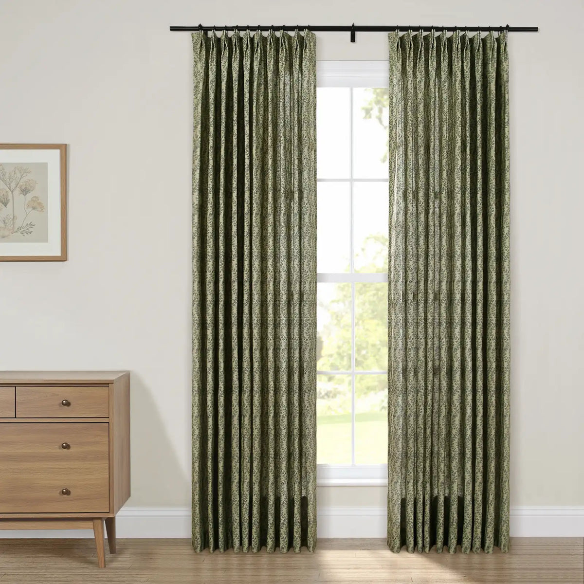 Britt Bengoechea x TWOPAGES Cottage Floral Printed Linen Cotton Pleated Curtains
