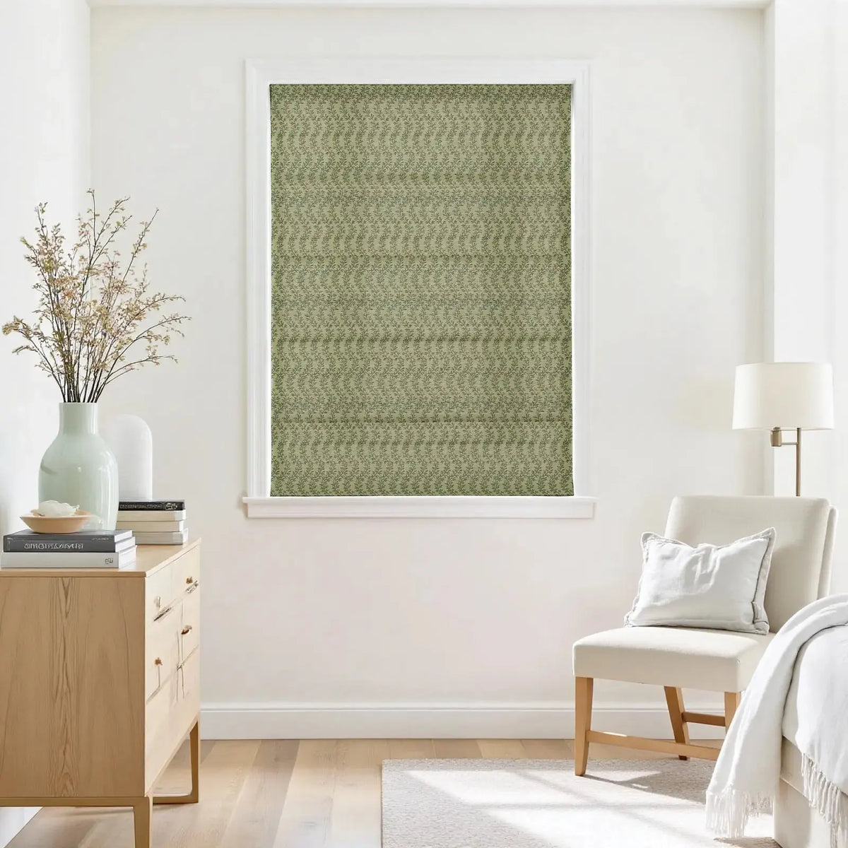 Britt Bengoechea x TWOPAGES Floral Print Linen Cotton Roman Blind Cordless