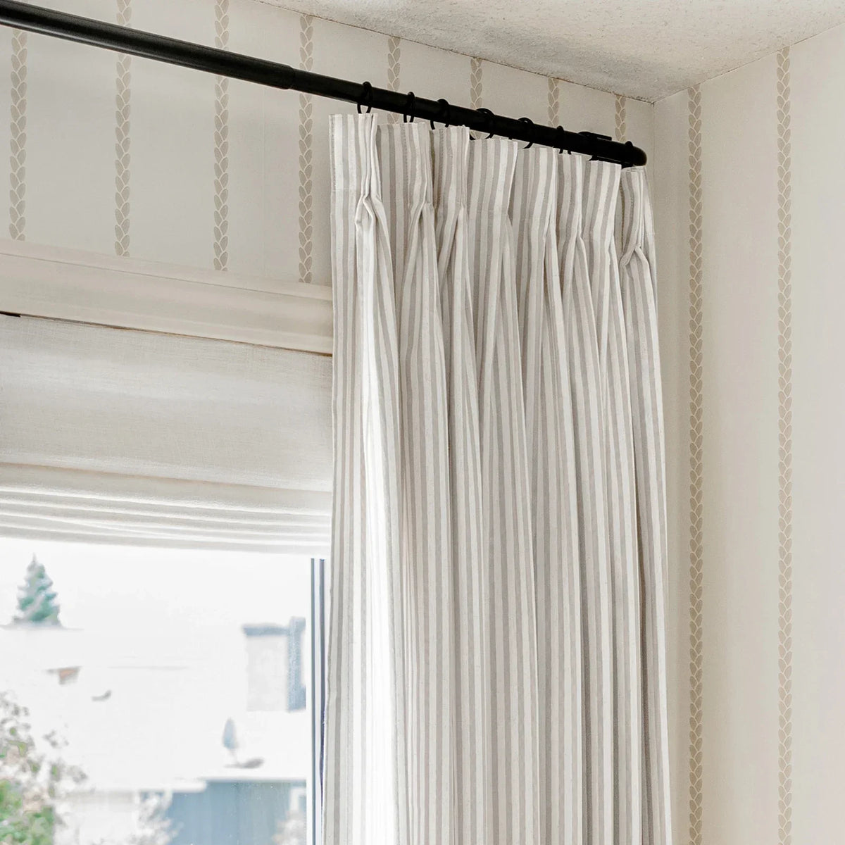 Britt Bengoechea x TWOPAGES Cottage Floral Printed Linen Cotton Pleated Curtains