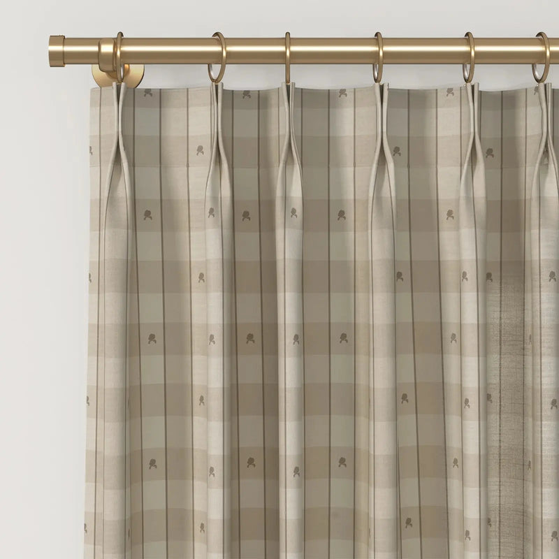 Rebecca Hughes x TWOPAGES Classic Vintage Printed Cotton Pleated Curtains