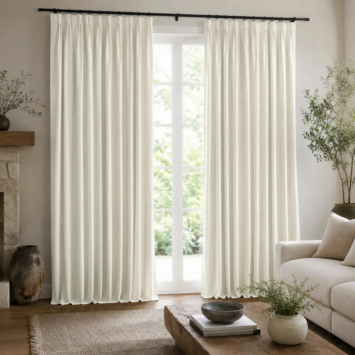 Lila Blockout Pleated Curtains