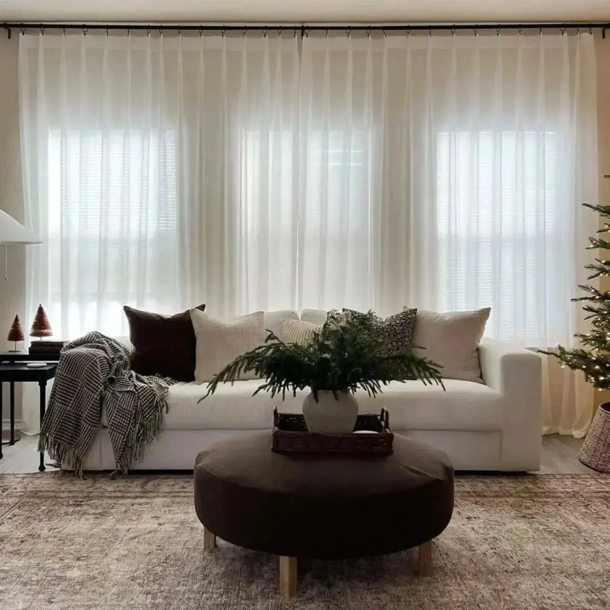 Scandina Solid Sheer Pleated Curtains