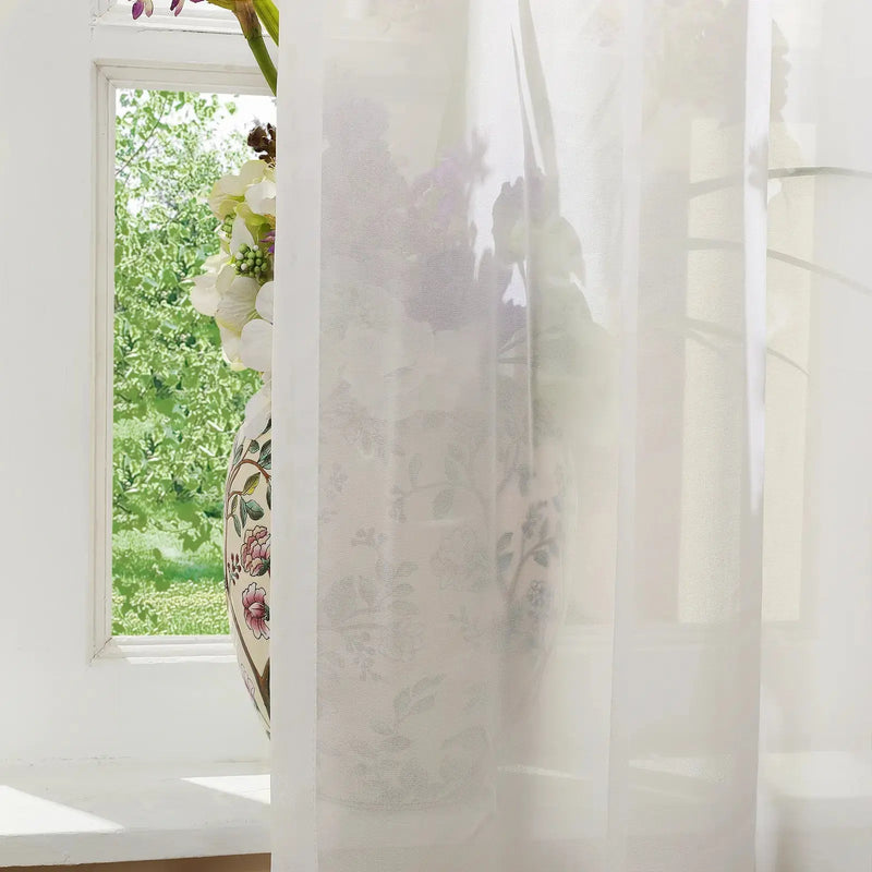 Scandina Solid Sheer Pleated Curtains