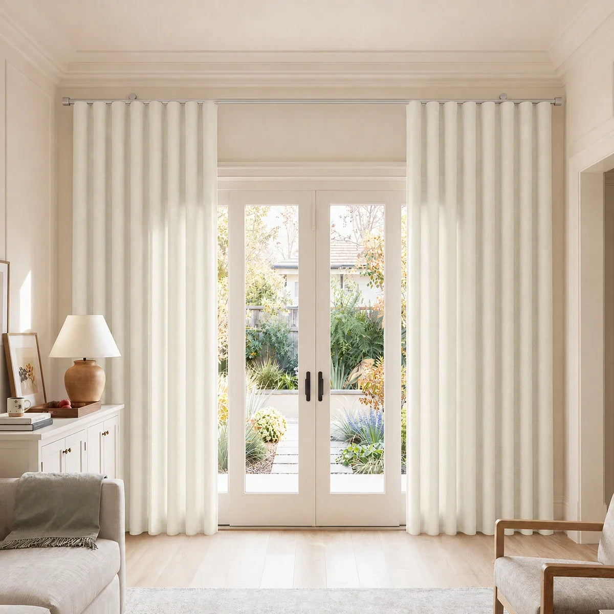 Birkin Velvet S-fold Curtains with Belt Hook - Cato Traverse Rod