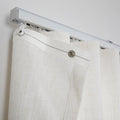 Liz Linen Ripple Fold Drapery with Snap Tape - Lora Track- -TWOPAGES