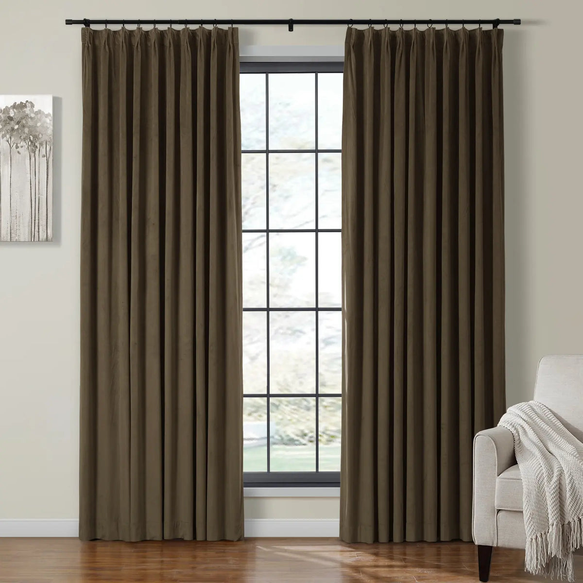 Birkin Velvet Pleated Curtains