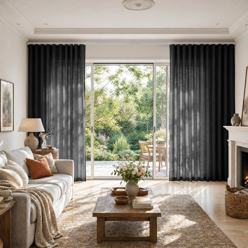 Liz Linen S-fold Curtains with Snap Tape - Lora Track