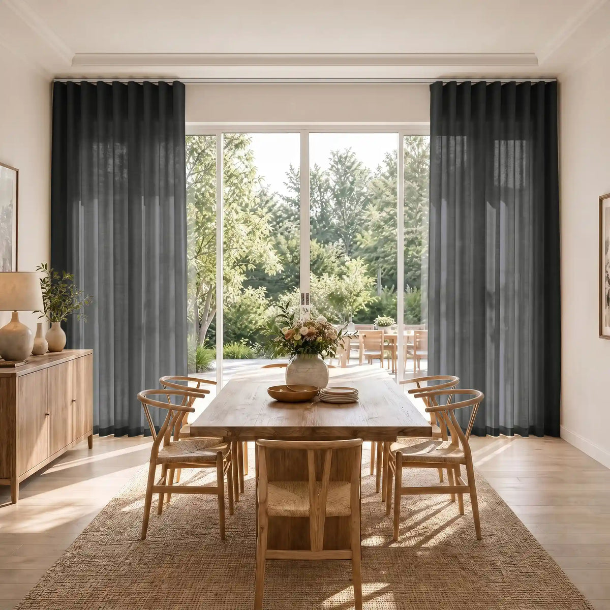 Liz Linen S-fold Curtains with Snap Tape - Lora Track