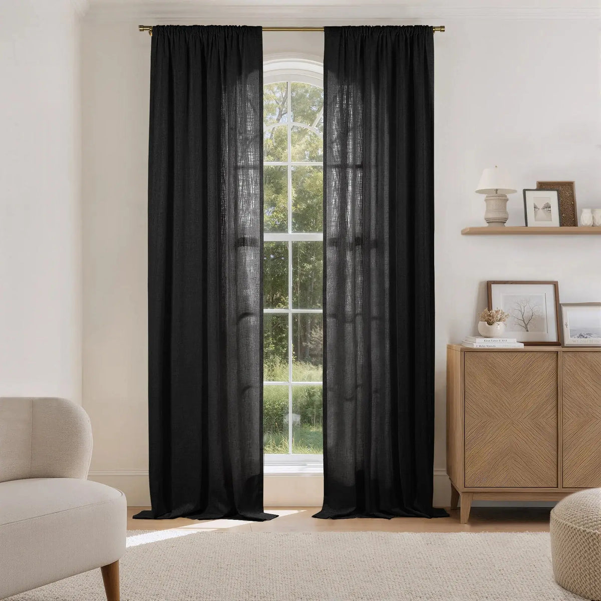 Liz Linen Soft Top Curtains