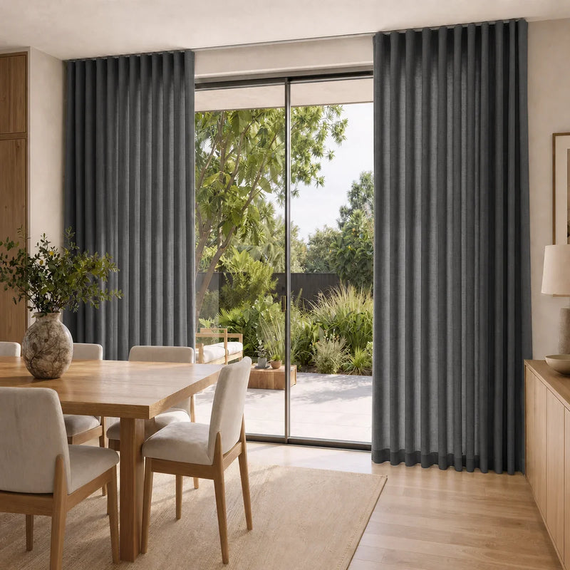Isabella Cotton S-fold Curtains with Belt Hook - Leo Track
