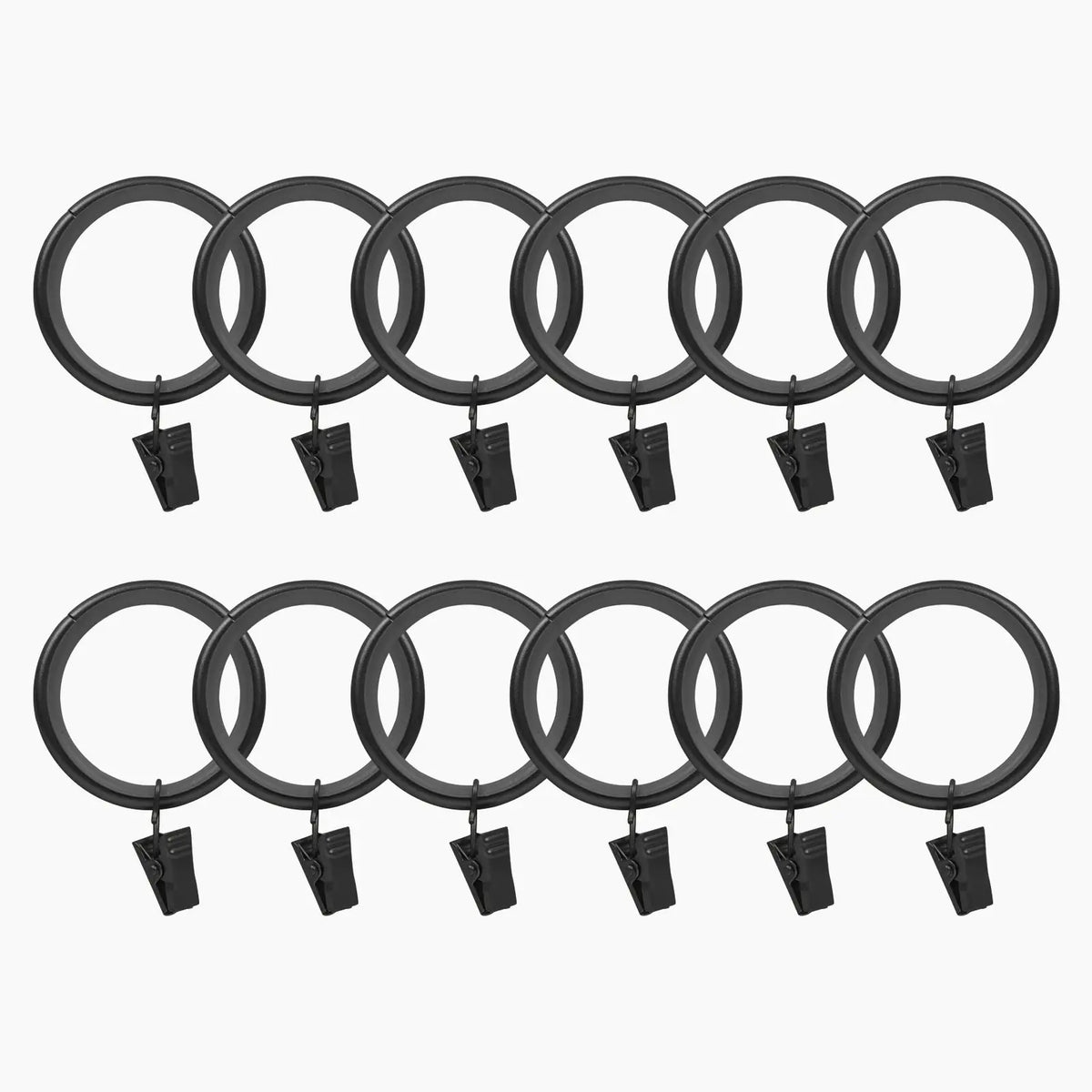 Jaylon Quiet-Glide Curtain Clip Rings (Pack of 12)