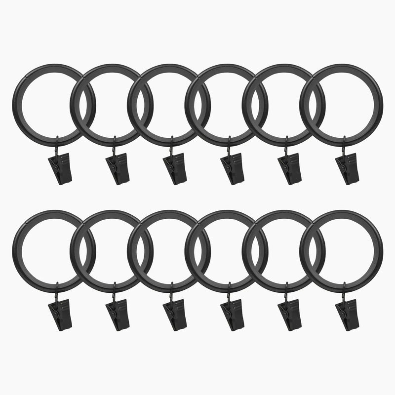 Jaylon Quiet-Glide Curtain Clip Rings (Pack of 12)