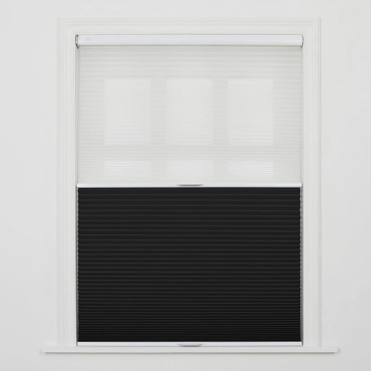 Aura No-Drill Day Night Blockout Cellular Window Blinds Cordless