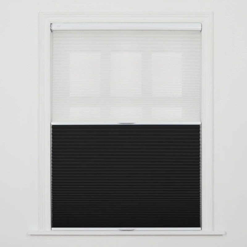 Aura No-Drill Day Night Blockout Cellular Window Blinds Cordless