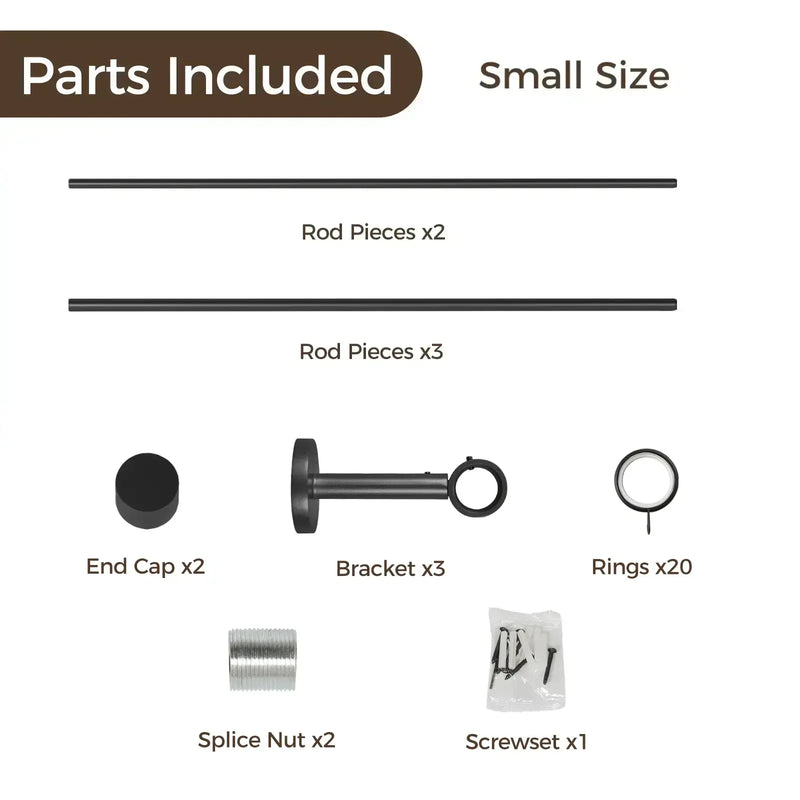 Lucas Adjustable Curtain Rod with Rings