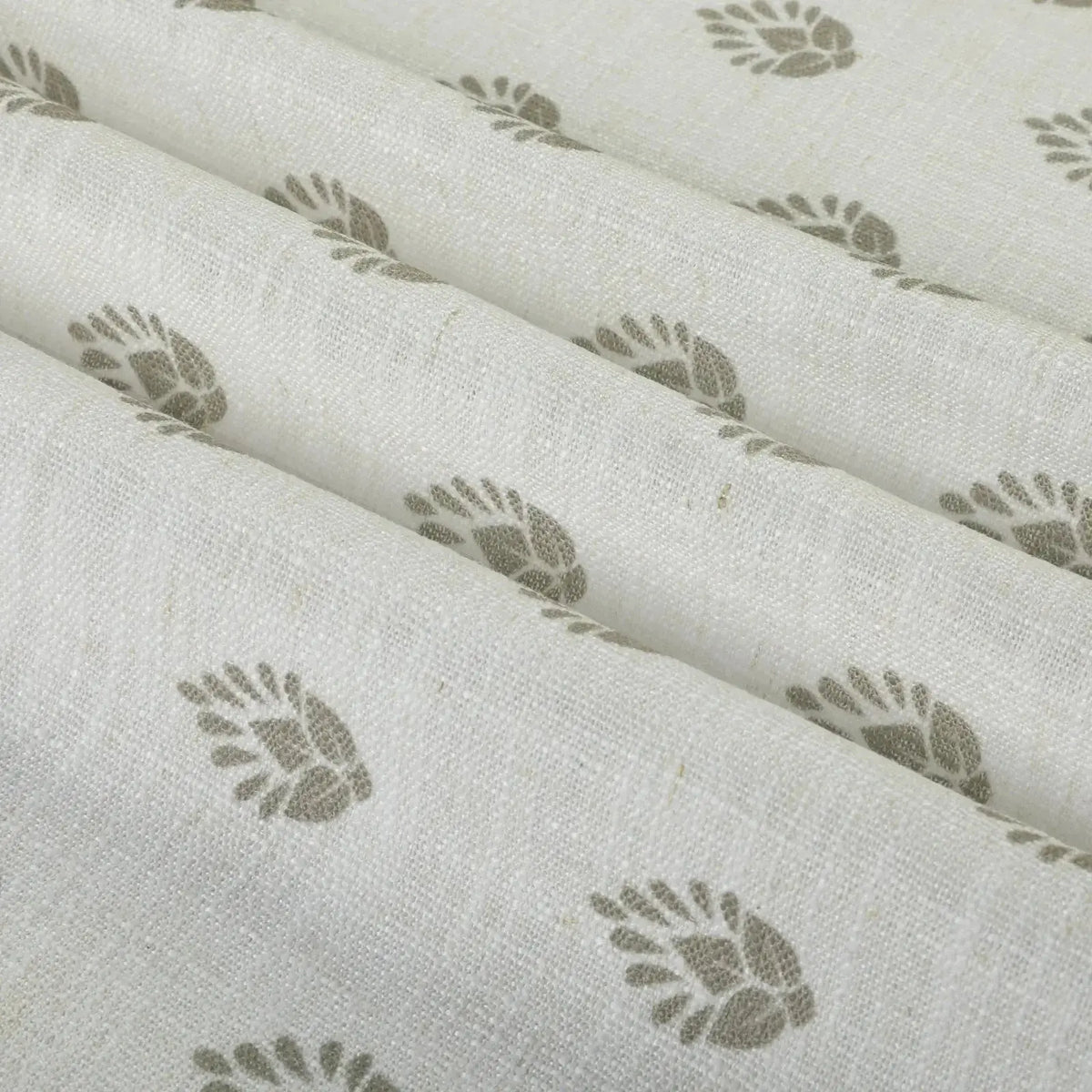 Stefana Silber x TWOPAGES Graphic Printed Linen Blend Pleated Curtains