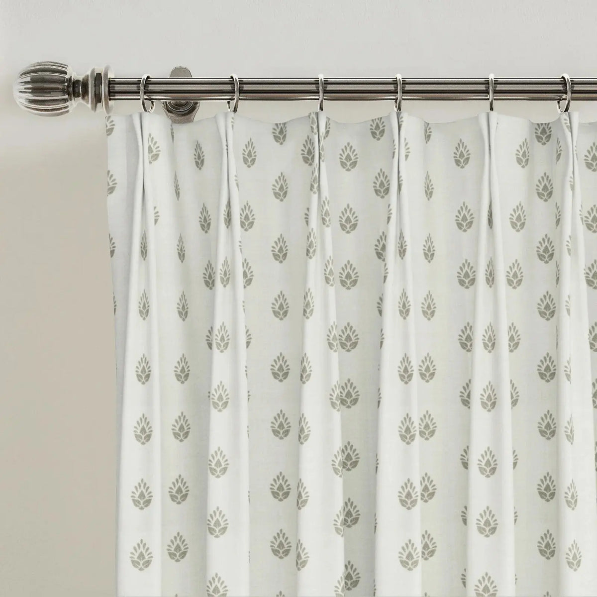 Stefana Silber x TWOPAGES Graphic Printed Linen Blend Pleated Curtains