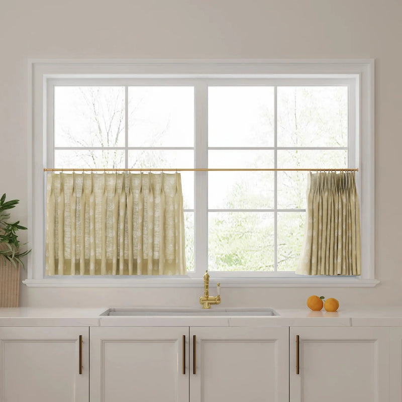 Stefana Silber x TWOPAGES Graphic Printed Linen Pleated Cafe Curtains