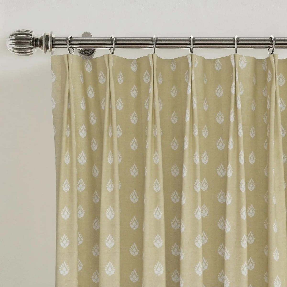 Stefana Silber x TWOPAGES Graphic Printed Linen Blend Pleated Curtains