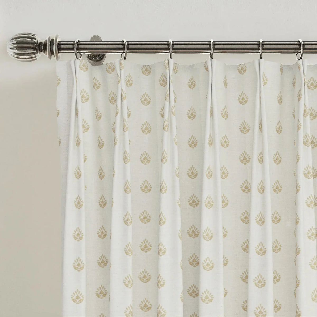 Stefana Silber x TWOPAGES Graphic Printed Linen Blend Pleated Curtains
